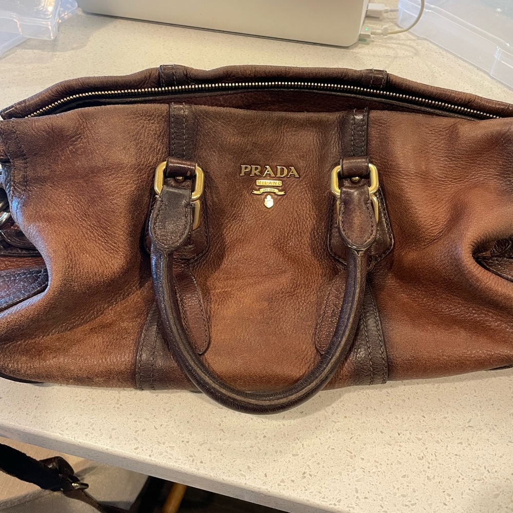 Prada cervo ombré satchel